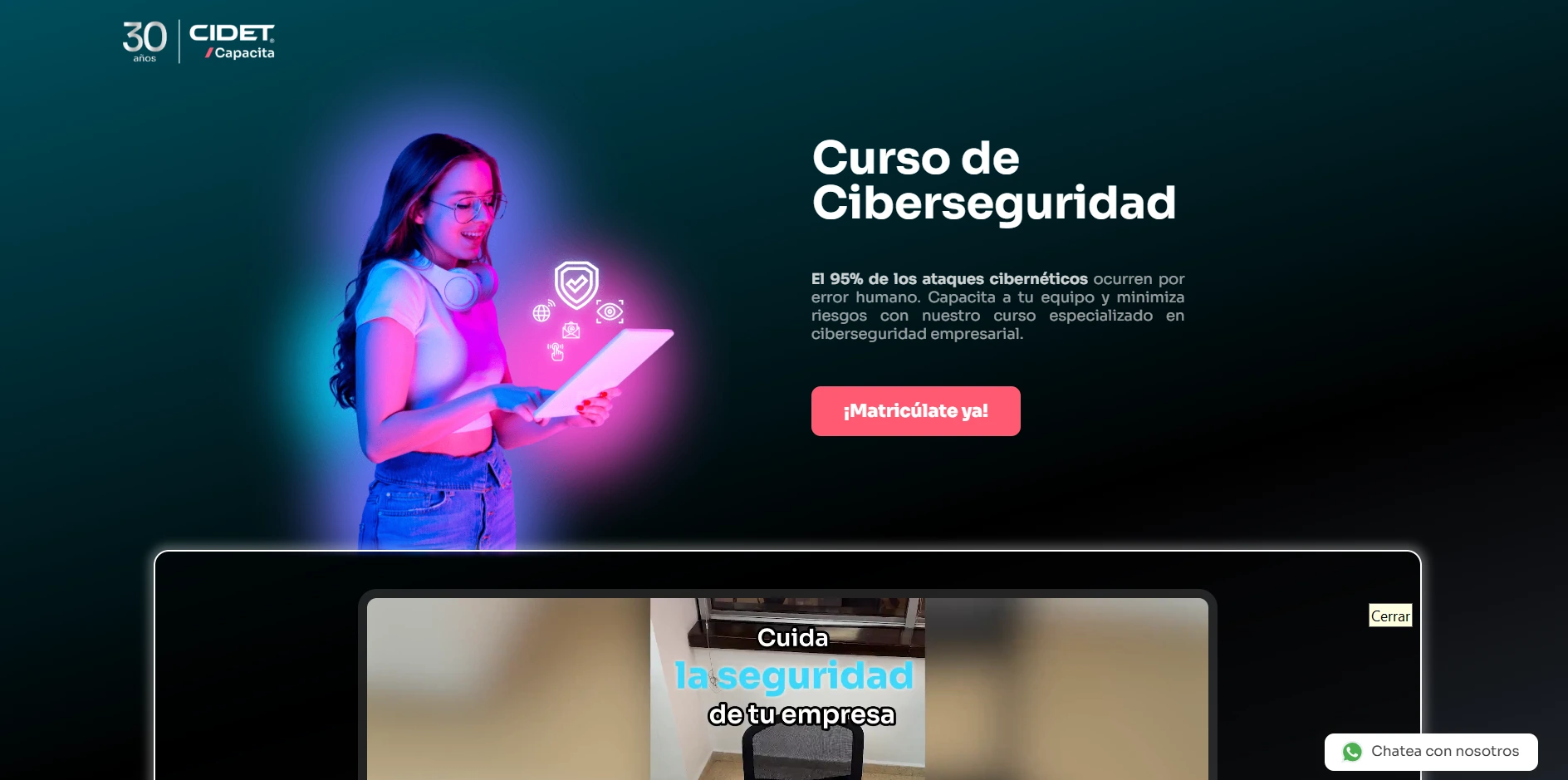 Landing page Ciberseguridad